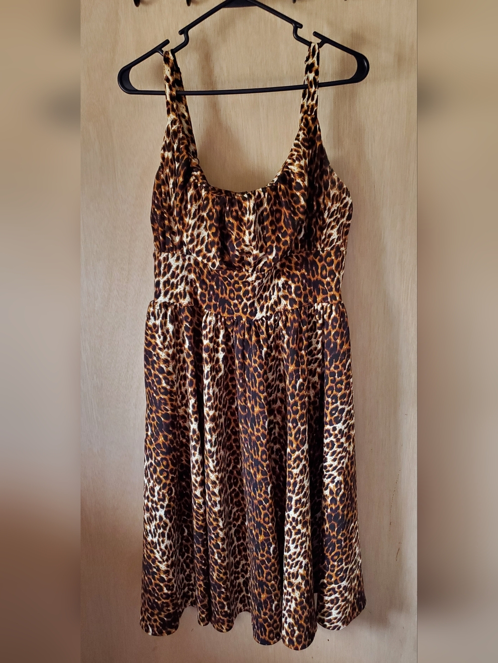 Vixen by Micheline Pitt Vintage Leopard Print Ingenue Dress, Size XL GUC - Picture 2 of 10